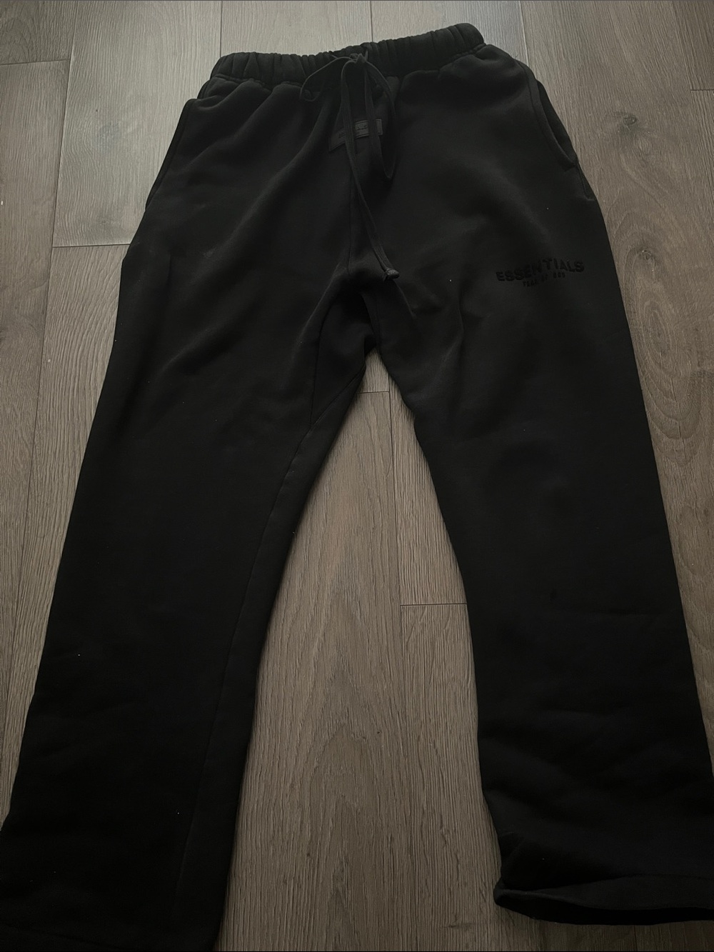 Essentials Black Men's Fleece Joggers with Drawstring Waist